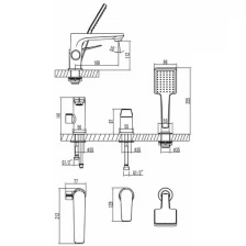 Смеситель на борт ванны Lemark Bronx LM3745GM