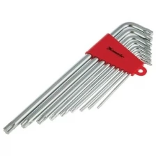 Набор ключей Torx, 9 шт: T10-t50, CrV, удлиненные, сатин., Matrix 12306 4044996069104