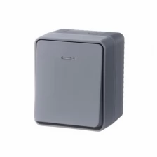 Выключатель SCHNEIDER ELECTRIC AtlasDesign PROFI IP54 О/У 1-клавишный с подсветкой 10 АХ, Антрацит