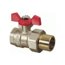 Кран шаровой TeRma RED 1/2" с американкой ручка-бабочка 26148