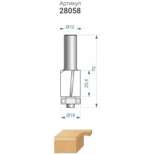 Фреза кромочная прямая (19х25.4 мм; хвостовик 12 мм) по ДСП Энкор (28058)