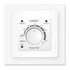 Терморегулятор Caleo 420 бежевый с адаптерами, встраиваемый аналоговый, 3,5 кВт