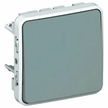 Plexo Выключатель кнопочный в рамку 10А IP55 серый (69540) | код 069540 | Legrand ( 1шт. )