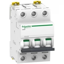 Выключатель автоматический 3П 2А характеристика C 6кА Schneider Electric Acti9 iC60N A9F74302