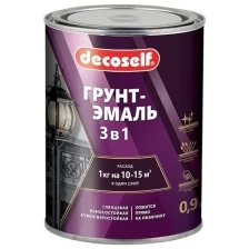 Декоселф грунт-эмаль зеленая (0,9кг) глянцевая / DECOSELF грунт-эмаль 3 в1 зеленая (0,9кг) глянцевая