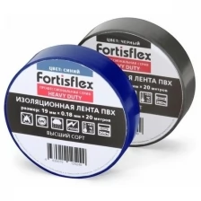 Изолента ПВХ 19х0.18х20 черная (Fortisflex) Изолента ПВХ 19x0.18x20, серия «HEAVY DUTY» 71240