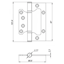 Петля универсальная без врезки IN4000W SN (100/P-2B 100x2,3) мат.никель